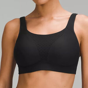 Lululemon Run Times Sports Bra Women’s 36E Black Hook Eye Closure Padded Straps